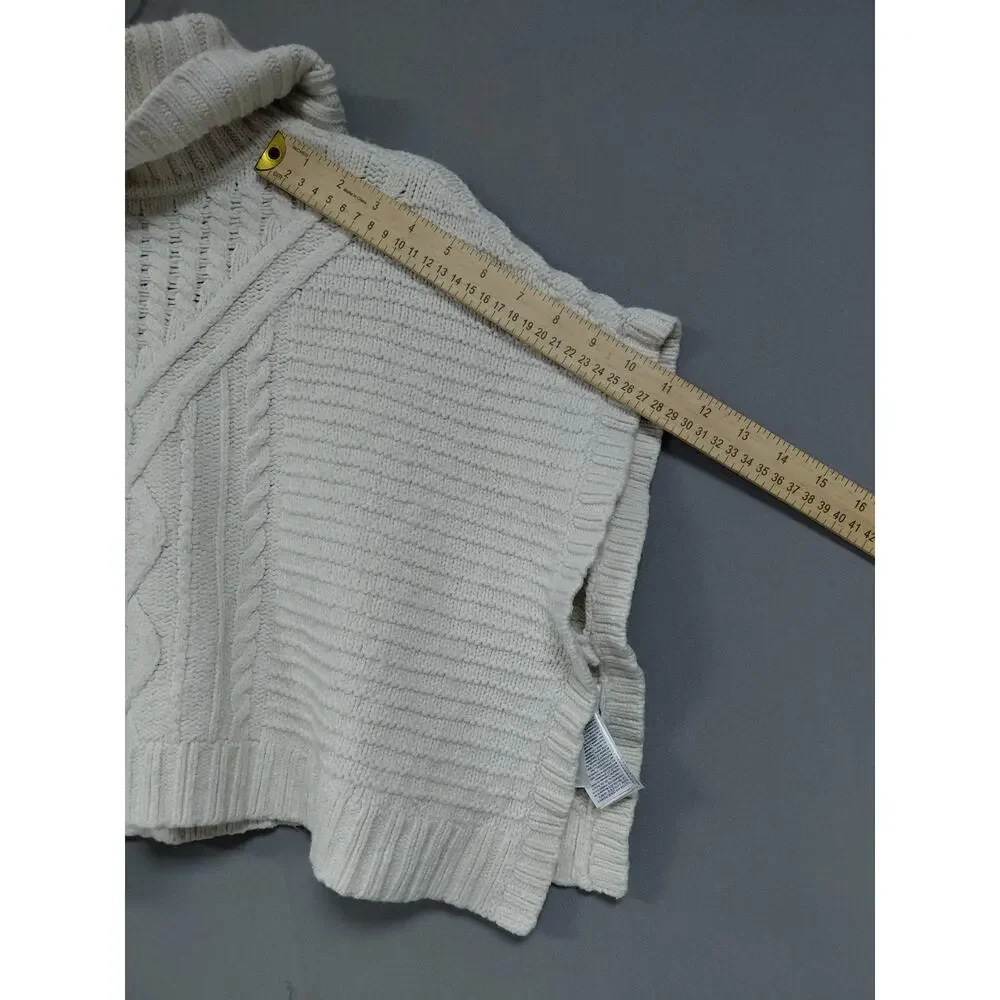 Gap Wool Blend Cable Knit Turtleneck Poncho Sweater Kids Size S